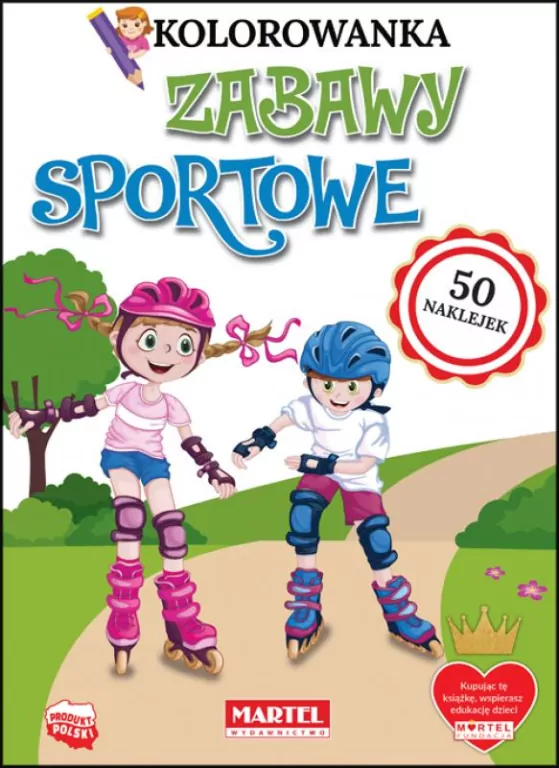 Kolorowanka z naklejkami. Zabawy sportowe - tantis.pl