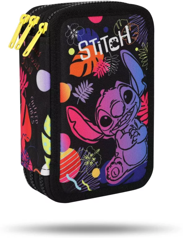 Piórnik 3-komorowy Disney Black Stitch Jumper 3 z wyposażeniem - tantis.pl