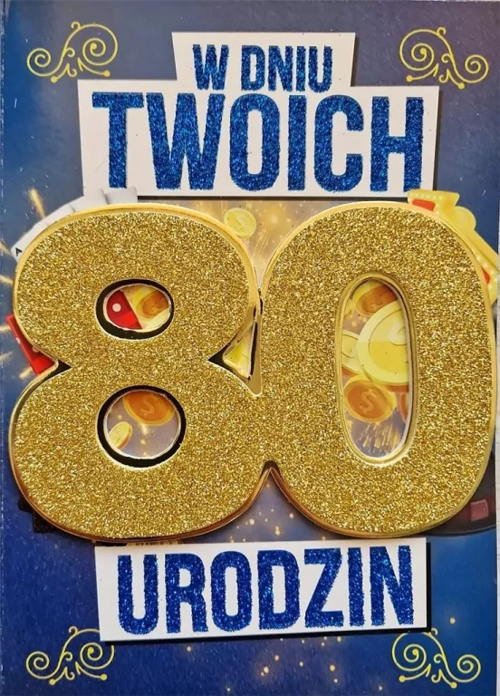 Karnet Urodziny 80 męskie - tantis.pl