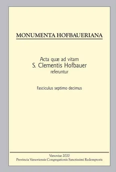 Monumenta Hofbaueriana Tom 17 - tantis.pl