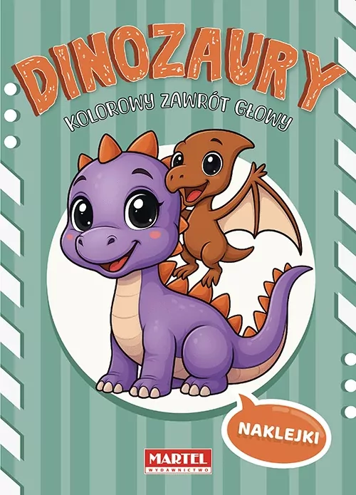 Kolorowy zawrót głowy Dinozaury z naklejkami - tantis.pl