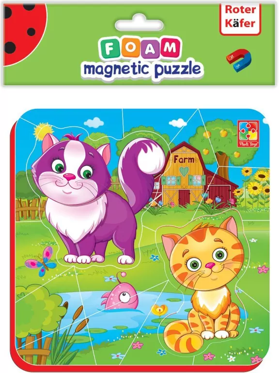 Miękkie magnetyczne puzzle. Kotki na wsi - tantis.pl