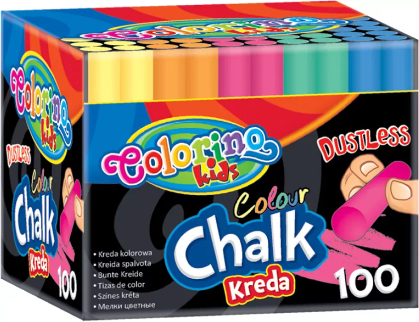 Kreda kolorowa bezpyłowa 100 szt. Colorino Kids - tantis.pl