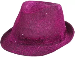 Kapelusz świecący brokat purpurowy