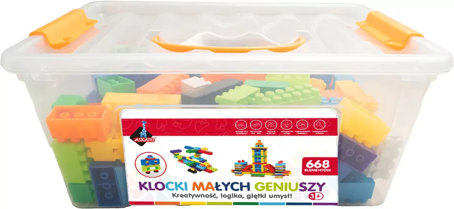 Askato. Klocki małych geniuszy basic, 668 elementy - tantis.pl