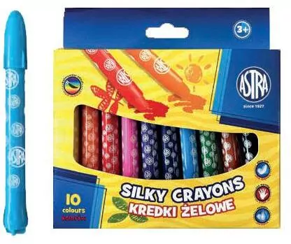 Kredki żelowe wykręcane 10kol Silky ASTRA - tantis.pl