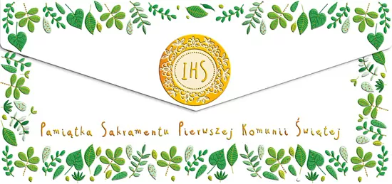 Koperta Komunia Złoty opłatek - tantis.pl