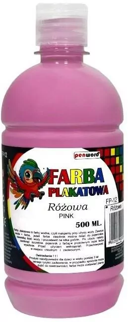 Farba plakatowa 500ml różowa - tantis.pl