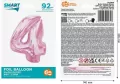 Balon foliowy cyfra 4 jasnoróżowa Smart 92cm - tantis.pl