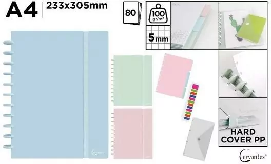 Zeszyt na spirali A4/80K kratka pastel MIX - tantis.pl