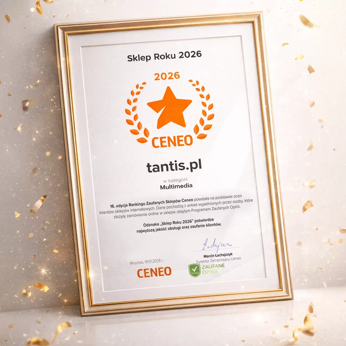 Tantis zwycięzca rankingu zaufanych sklepów ceneo