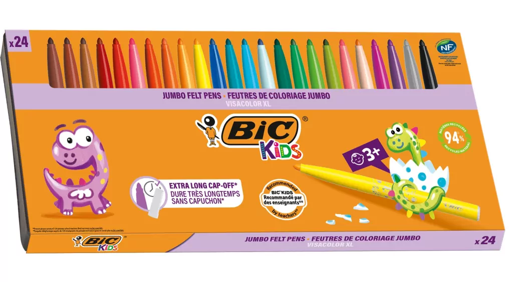 Flamastry Kids Visacolor XL ECOlutions 24szt BIC - tantis.pl