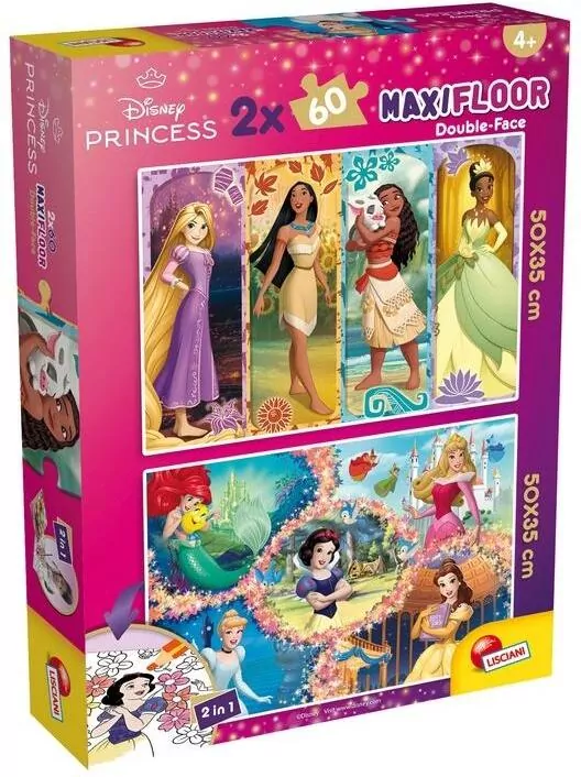 Puzzle Maxifloor 2x60 Disney Princess - tantis.pl