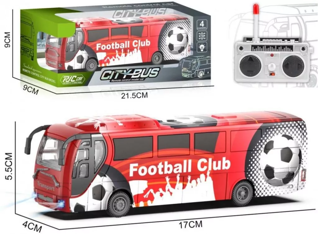 Autobus piłkarski R/C czerwony - tantis.pl