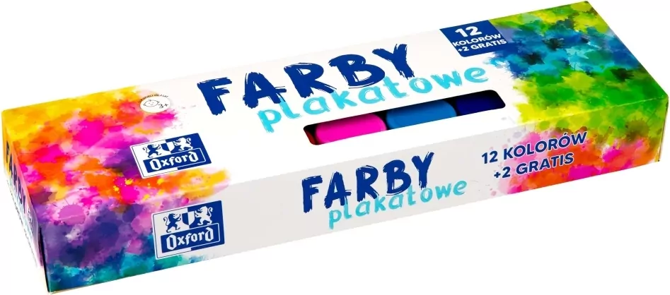 Farby plakatowe Oxford 12+2 kolory 20ml - tantis.pl