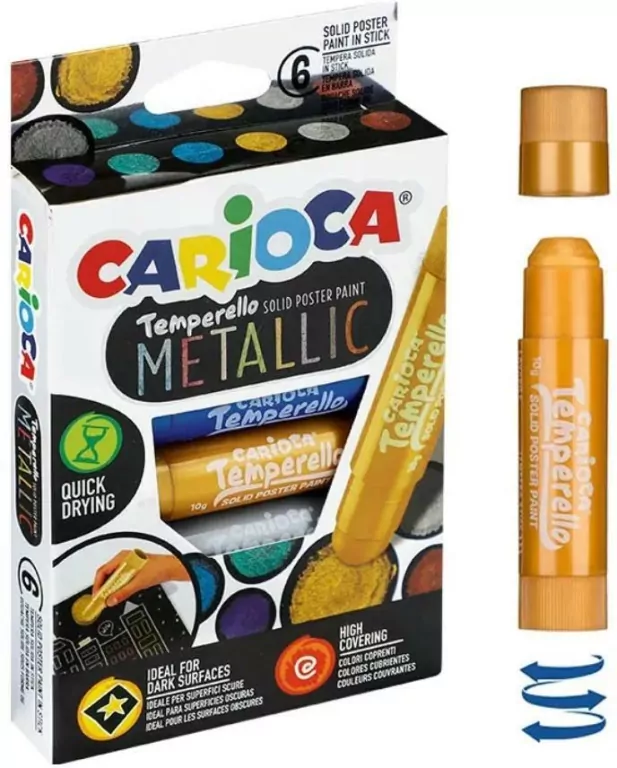 Carioca. Farby w sztyfcie. Temporello mealic, 6 kolorów - tantis.pl