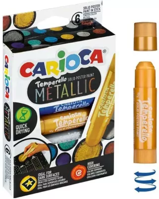 Carioca. Farby w sztyfcie. Temporello mealic, 6 kolorów