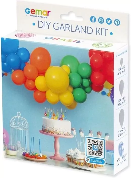 Girlanda balonowa. DIY Tęczowa - tantis.pl