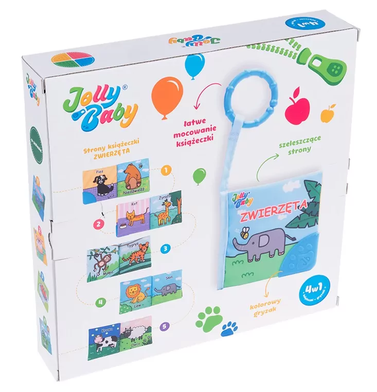 Książeczki gryzaki 4w1. Jolly Baby - tantis.pl
