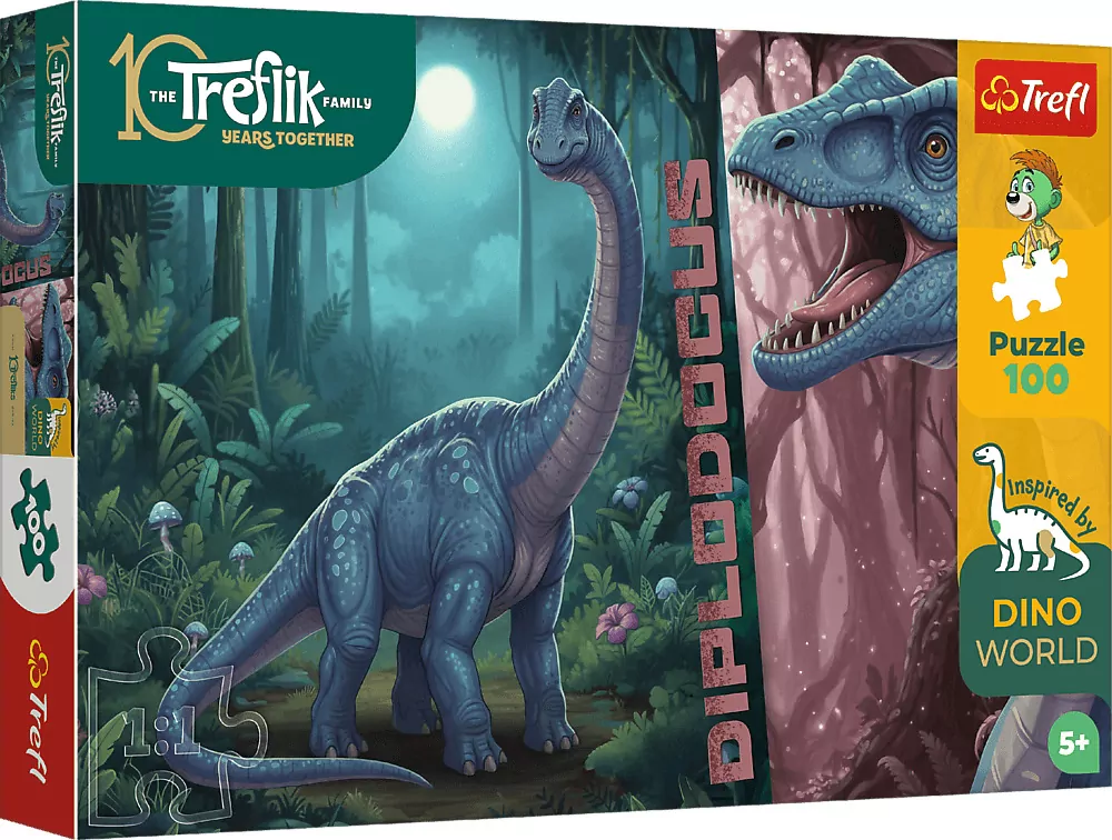 Puzzle 100 Inspired By Dino World TREFL - tantis.pl