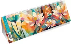 Kalendarz 2026 poziomy ze spiralką kwiaty