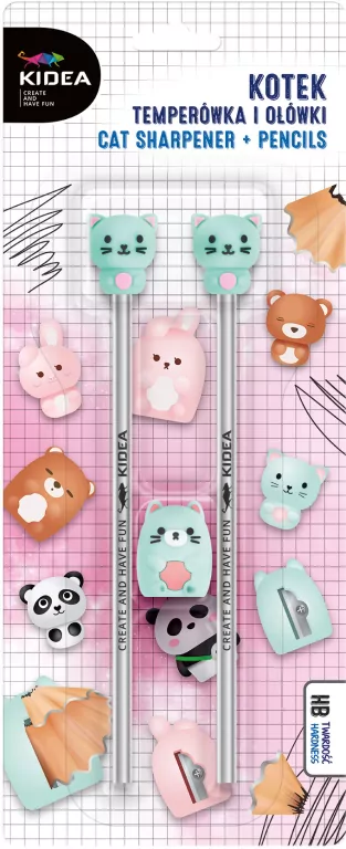 Temperówka z ołówkami Kotek KIDEA - tantis.pl