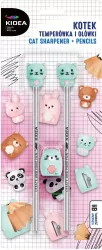 Temperówka z ołówkami Kotek KIDEA