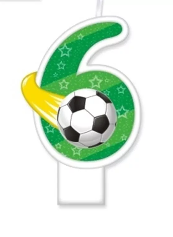 Świeczka urodzinowa Piłka 8cm Cyfra 6 SF-159-6 - tantis.pl