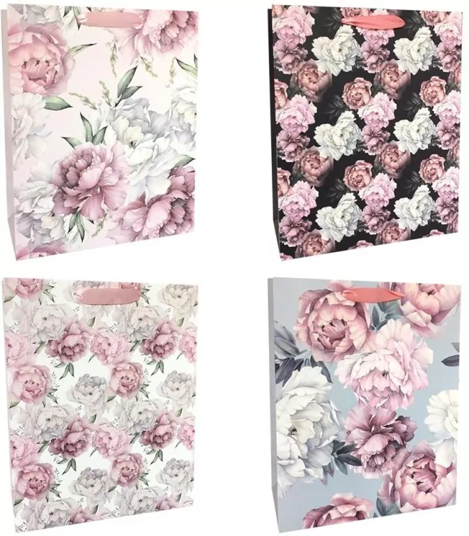 Torba prezentowa 26x32 piwonie MIX - tantis.pl