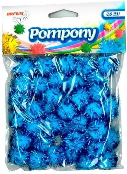 Pompony metaliczne niebieskie 2cm - tantis.pl