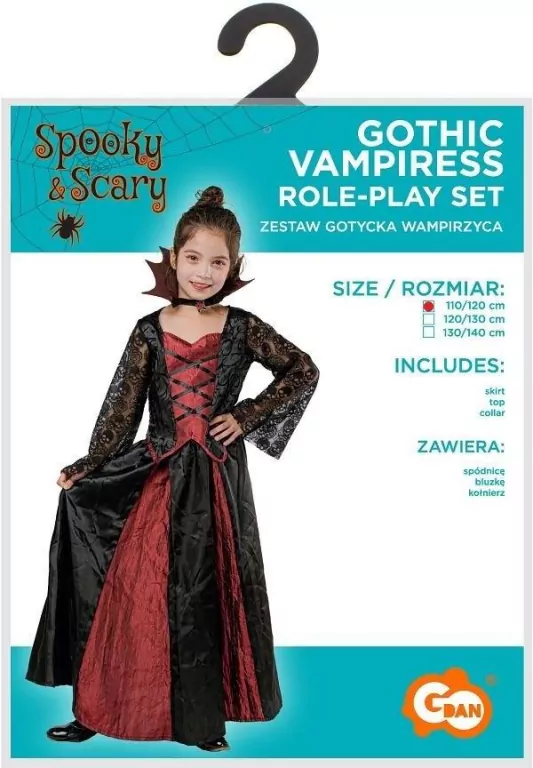 Strój dla dzieci Gotycka Wampirzyca rozm.110/120cm - tantis.pl