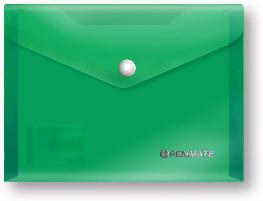 Koperta na zatrzask A6 PP-235 zielona PENMATE - tantis.pl