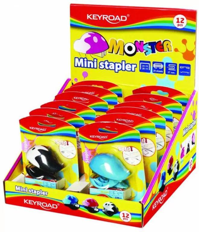 Zszywacz mini keyroad z zszywkami mix - tantis.pl