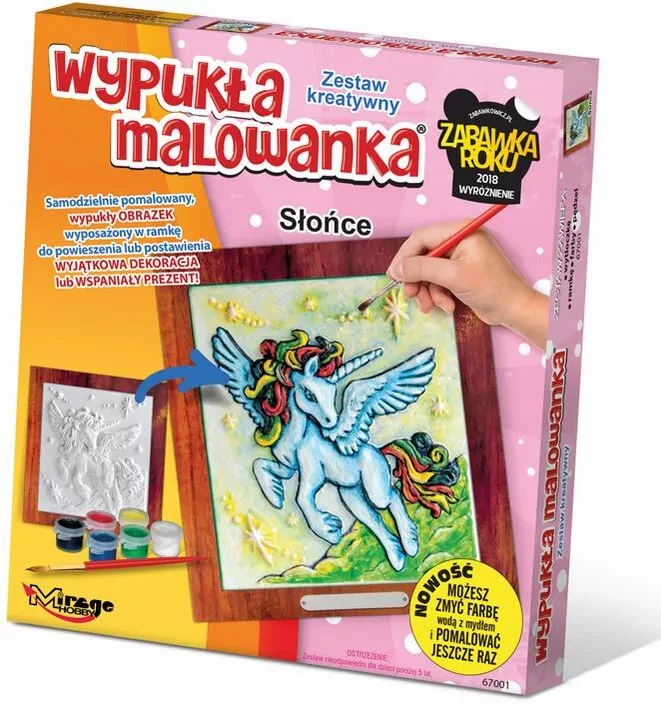 Wypukła malowanka. Jednorożec. Słońce - tantis.pl