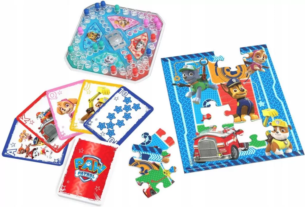 Zestaw gier 3w1 Puzzle Pop-up Karty Jumbo Psi Patrol - tantis.pl