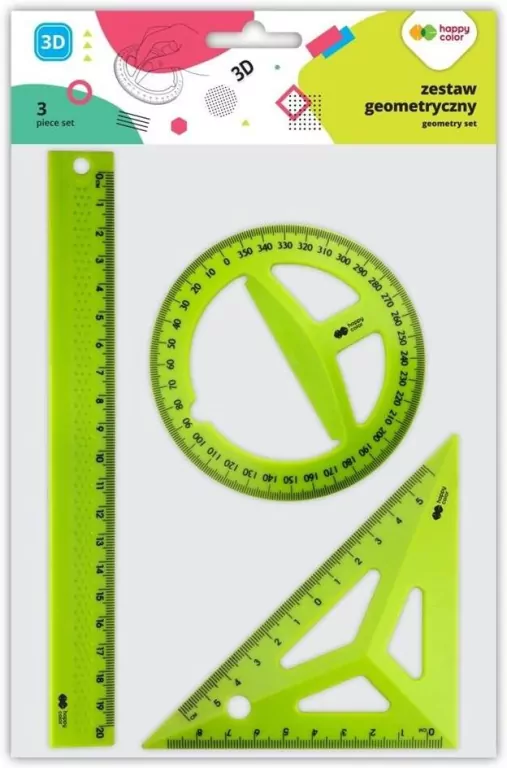 Zestaw geometryczny 3D 3 elementy HAPPY COLOR - tantis.pl