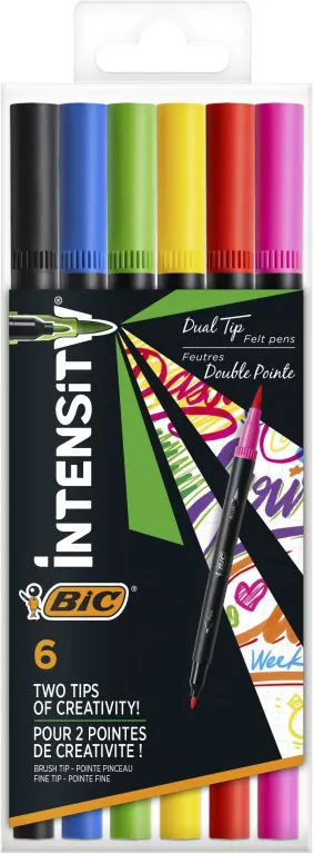 Pisak dwustronny Intensity Dual Tip 6 kol BIC - tantis.pl