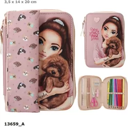 Piórnik DUO z wyposażeniem jednokomorowy + saszetka Top Model Doggy 13659A