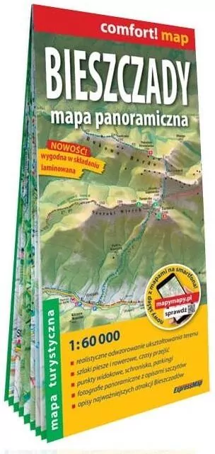 Comfort! map Bieszczady. Mapa panoramiczna - tantis.pl
