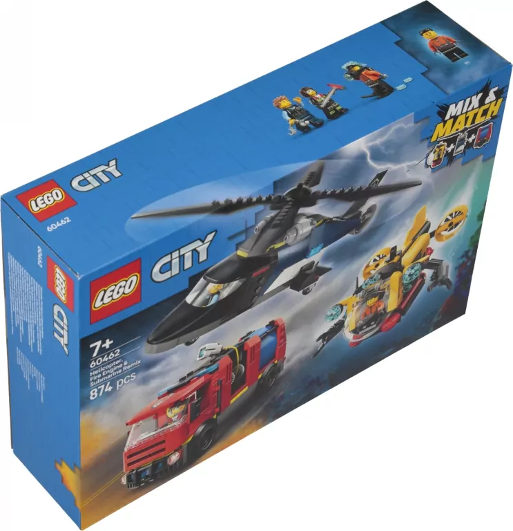 LEGO® Zestaw z helikopterem, wozem strażackim i łodzią podwodną 60462 - tantis.pl