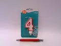 Świeczka 4 czerwony kontur 7cm - tantis.pl