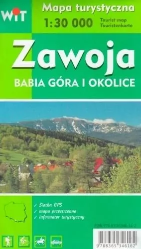 Mapa turystyczna -Zawoja, Babia Góra i okolice WIT - tantis.pl