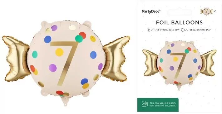 Balon foliowy Cukierek 7 61x37cm - tantis.pl