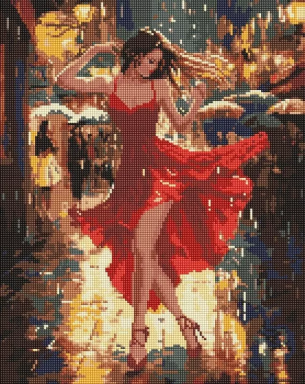 Diamentowa mozaika - Taniec w deszczu 40x50cm - tantis.pl