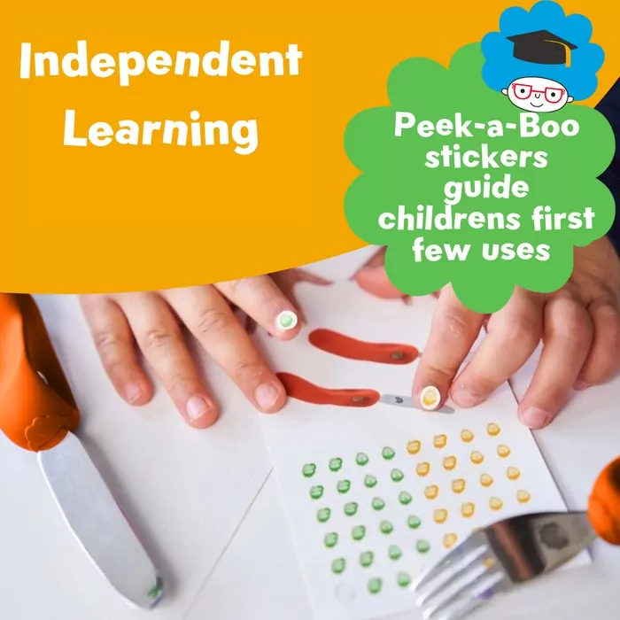 Nana's Manners Sztućce kształtujące chwyt pomarańczowa czerwień - tantis.pl