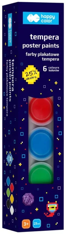 Farby plakatowe Pixi Planet 6 kolorów Happy Color - tantis.pl