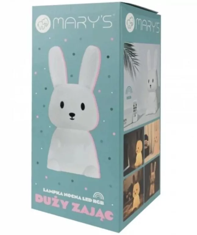 Lampka nocna LED RGB+WW + R/C zając duży biały - tantis.pl