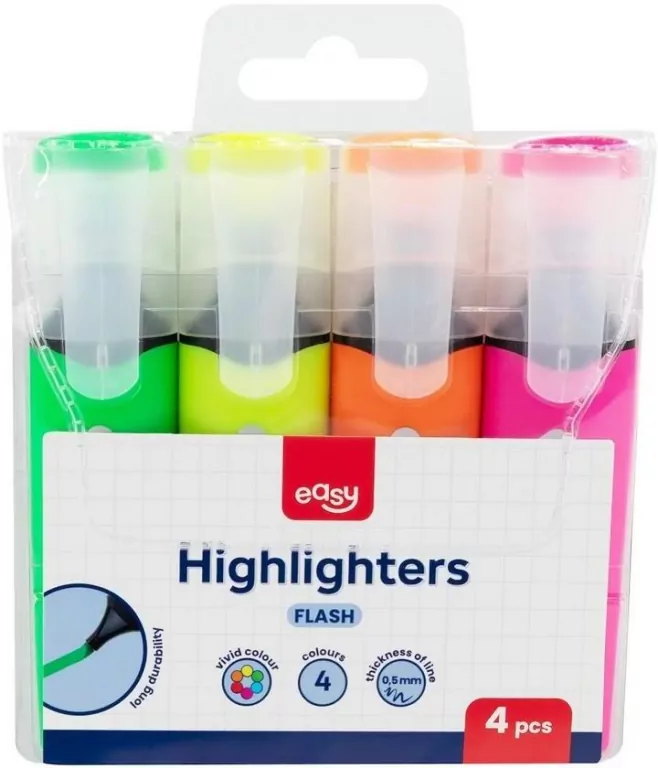 Zakreślacz neon 4 kolory EASY - tantis.pl