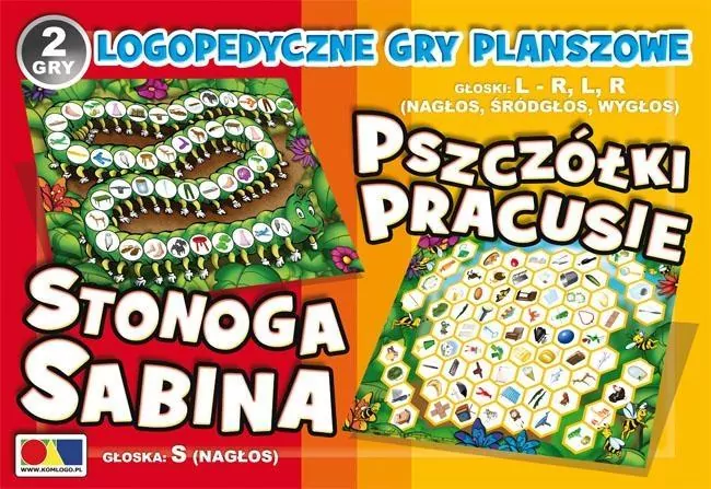 Logopedyczne gry planszowe. Stonoga Sabina/ Pszczółki Pracusie - tantis.pl