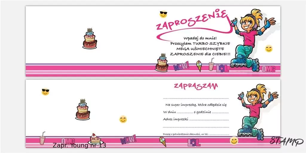 Zaproszenia Young 10 szt - tantis.pl